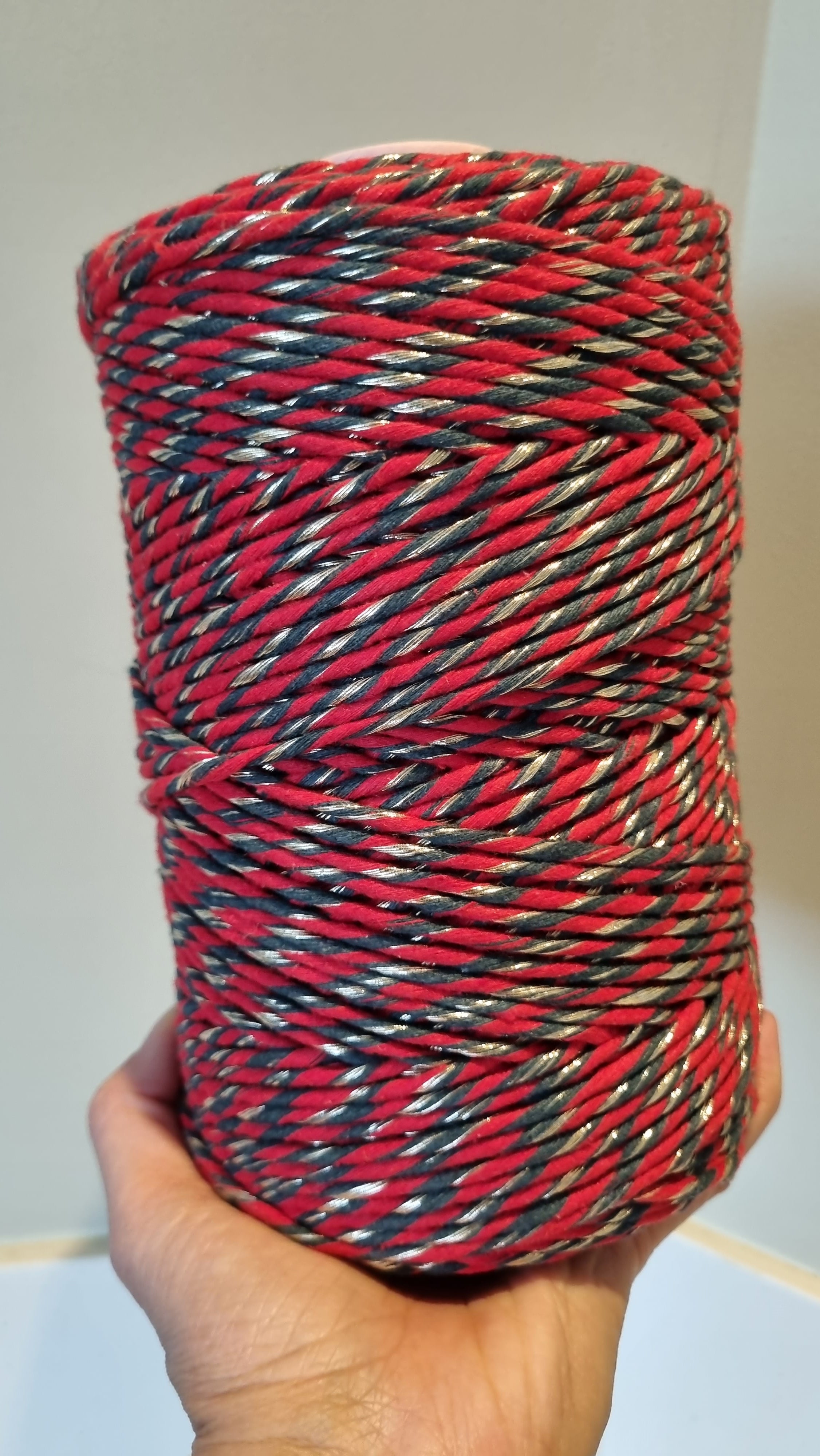 Cuerda Decorativa Metalizada y Algodón 3 mm