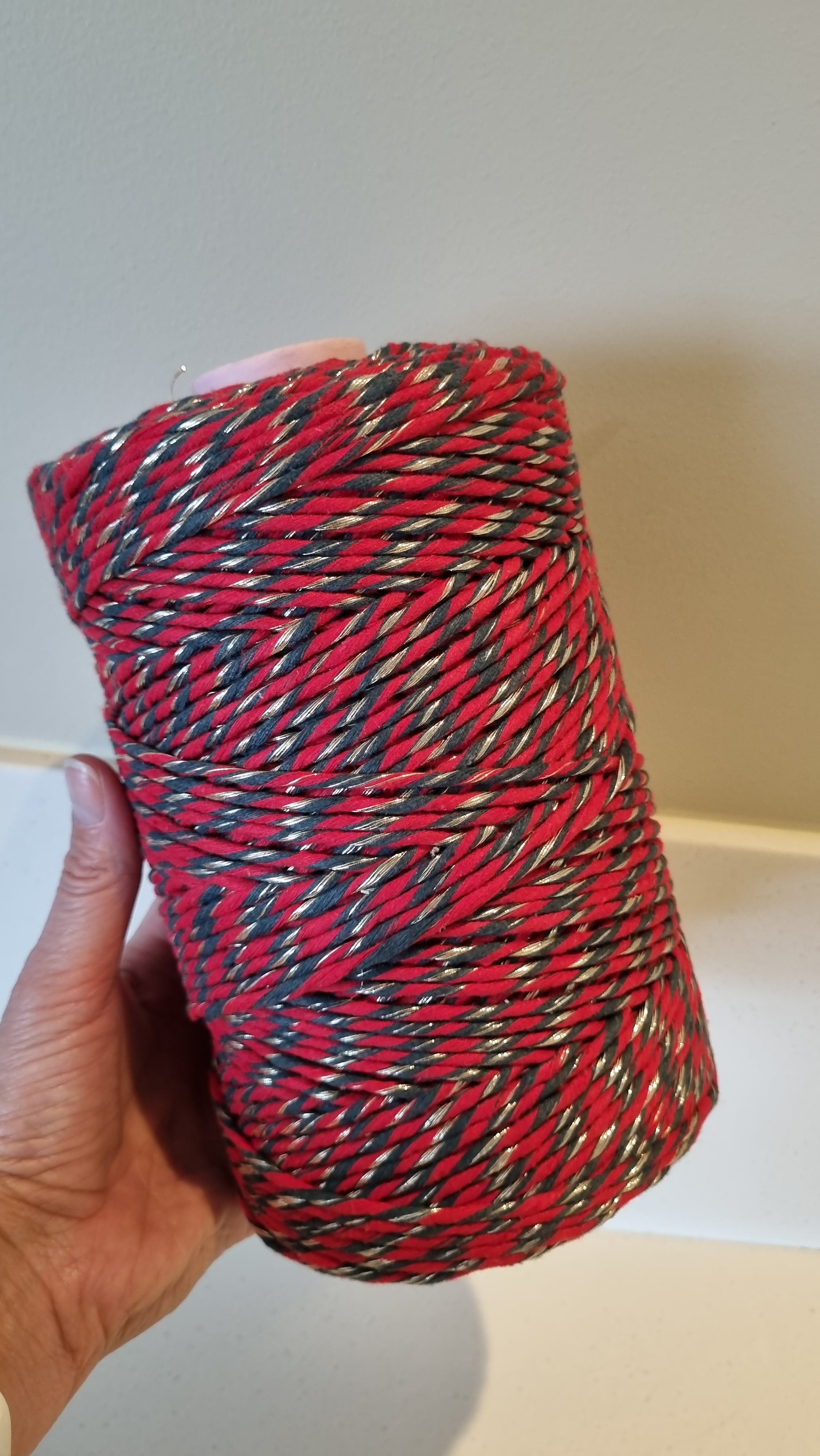 Cuerda Decorativa Metalizada y Algodón 3 mm