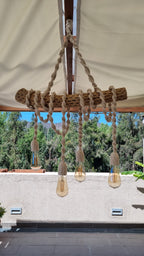 Lámpara Rústica en tronco de Cactus