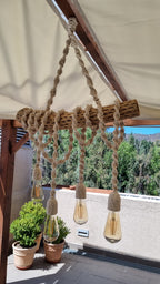 Lámpara Rústica en tronco de Cactus