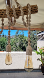 Lámpara Rústica en tronco de Cactus