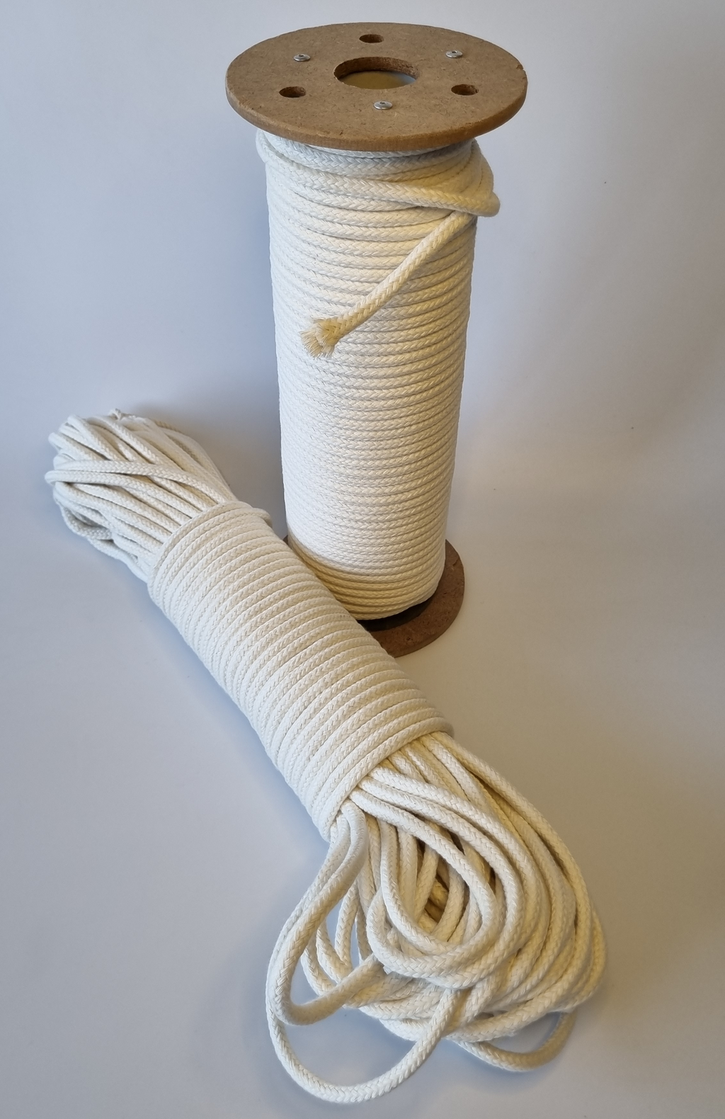 Algodón Trenzado Natural Premium 7mm con alma Macramé 200grs.